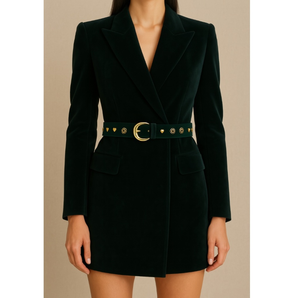 Escada Green and Gold Women's Belt